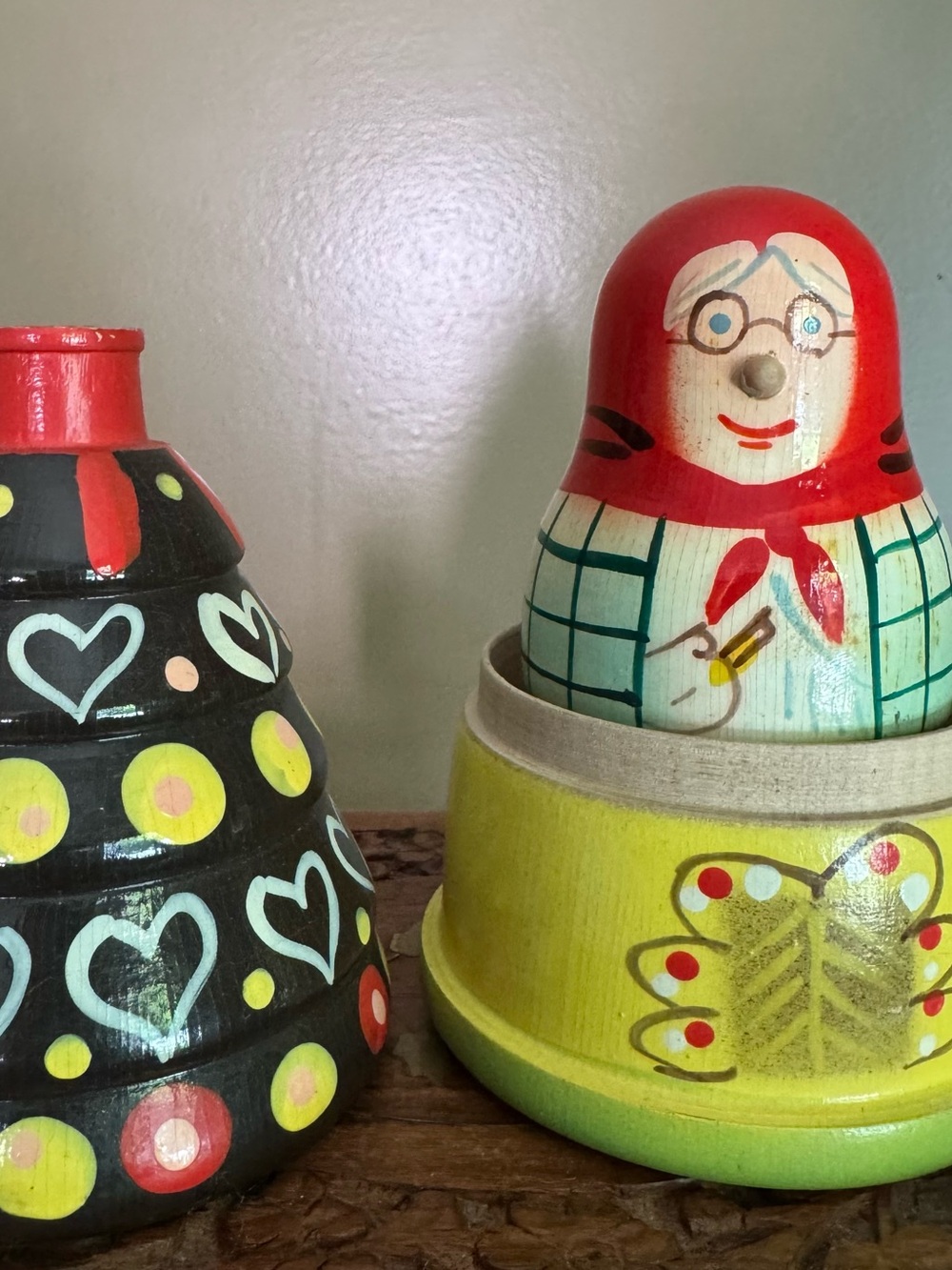 Vintage Polish Nesting Dolls Witch Hansel & Gretel Gingerbread House Folk Art